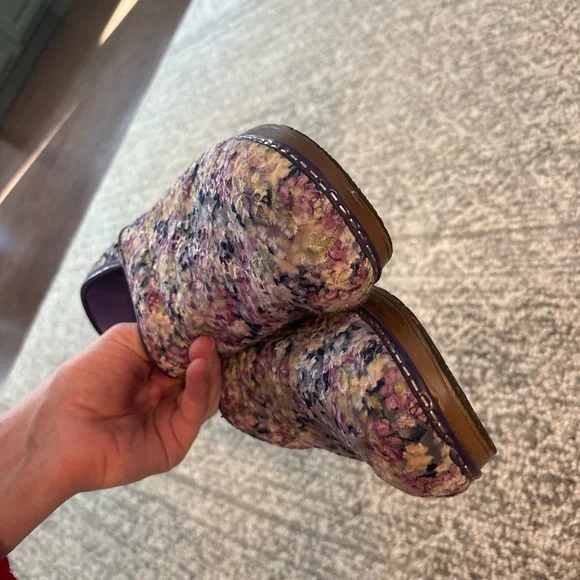 Sanita Floral Mules in Purple and White - Picture 6 of 6